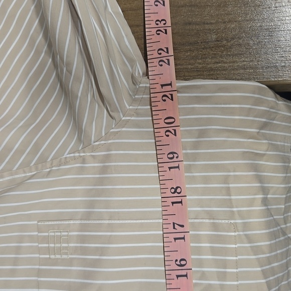 FRAME-Striped Cropped Wide Sleeve Button-Up Shirt-Size Small - Picture 16 of 17